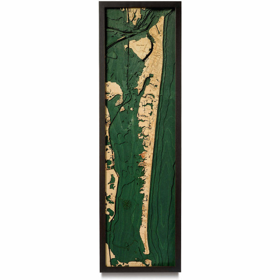 Nautical Wood Maps Galveston