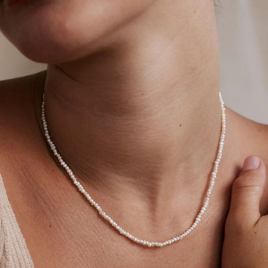 Grit and Grace Necklace by taudrey: Natural Pearl on Dainty Gold Chain