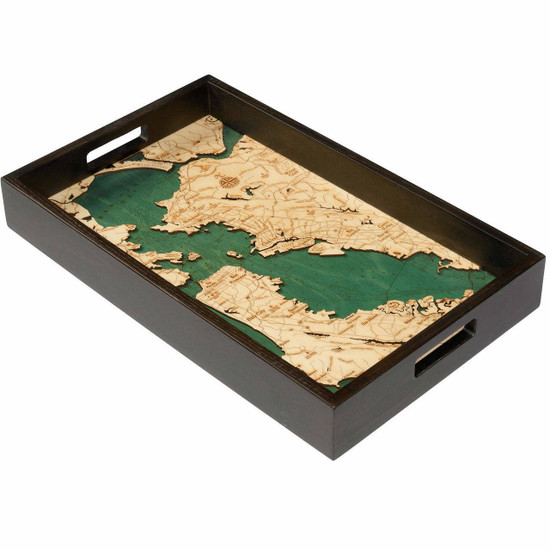Nautical Wood Maps San Francisco Serving Tray