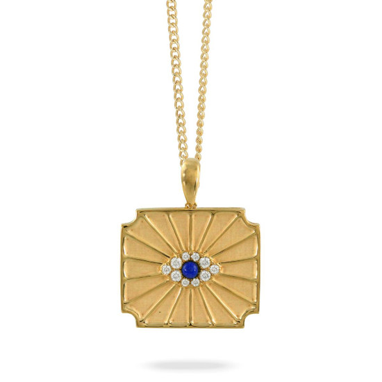 Doves by Doron Paloma Art Deco Evil Eye Pendant with Lapis and Diamonds Doves by Doron Paloma Art Deco Evil Eye Pendant with Lapis and Diamonds