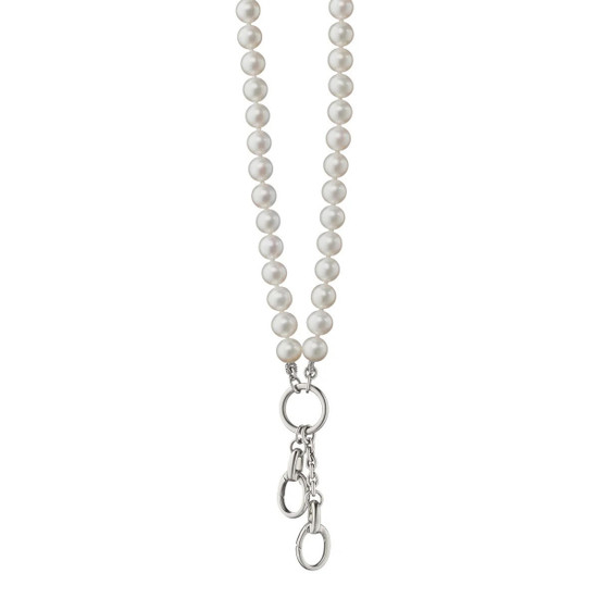 Monica Rich Kosann 18" "Design Your Own" Sterling Silver Pearl Charm Chain Necklace, 2 Charm Stations Monica Rich Kosann 18" "Design Your Own" Sterling Silver Pearl Charm Chain Necklace, 2 Charm Stations