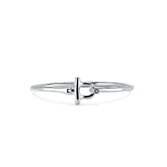 UNOde50 Ser Indomable Silver Rigid Bracelet with White Topaz