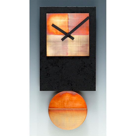 Leonie Clocks Black Tie Pendulum with Copper 