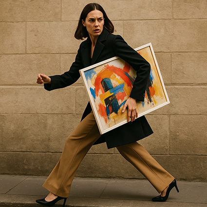 empty frame askew on wall