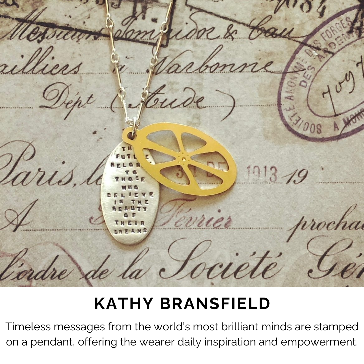 kathy bransfield the future quote necklace