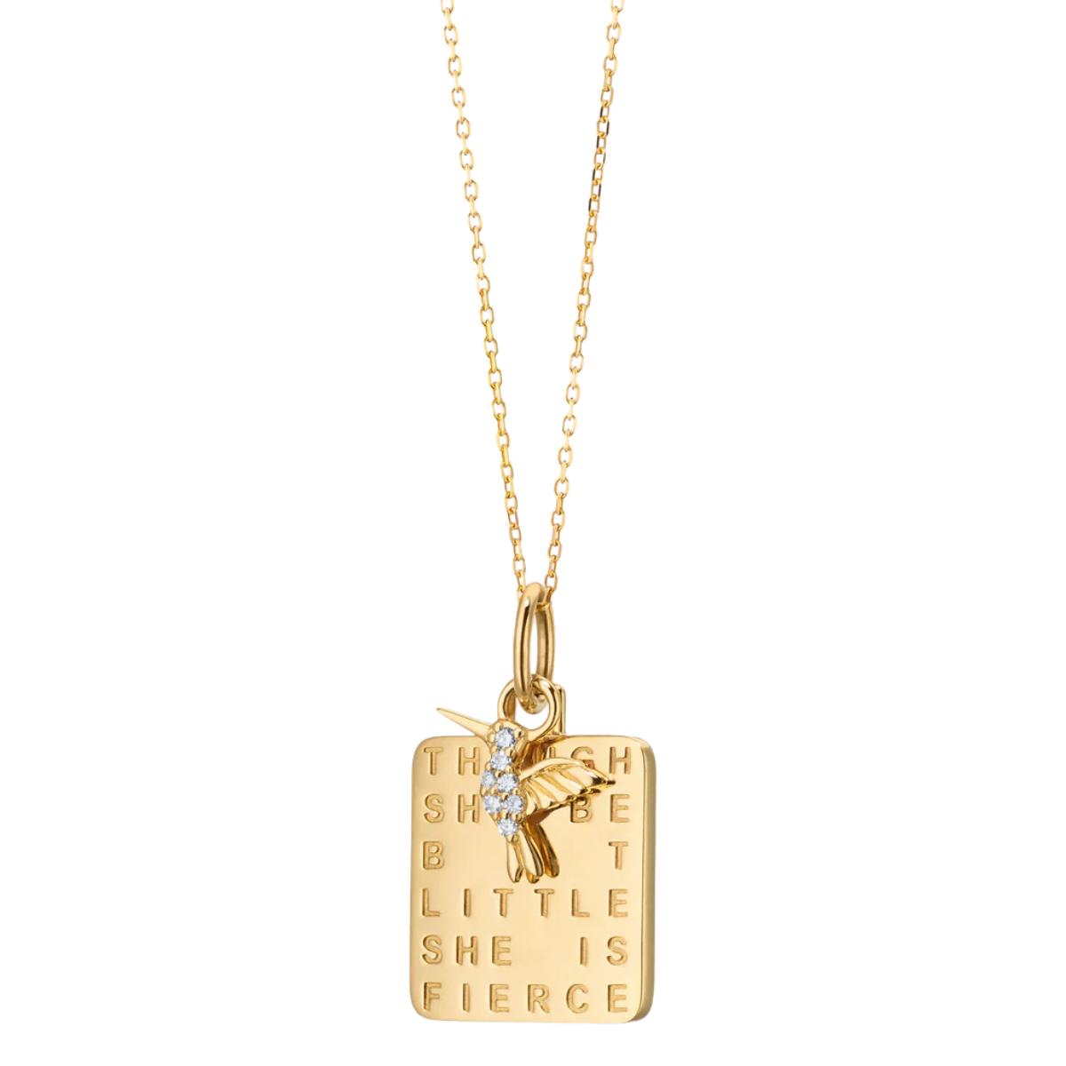 She is Fierce 18KT Gold Necklace with Diamond by Monica Rich
