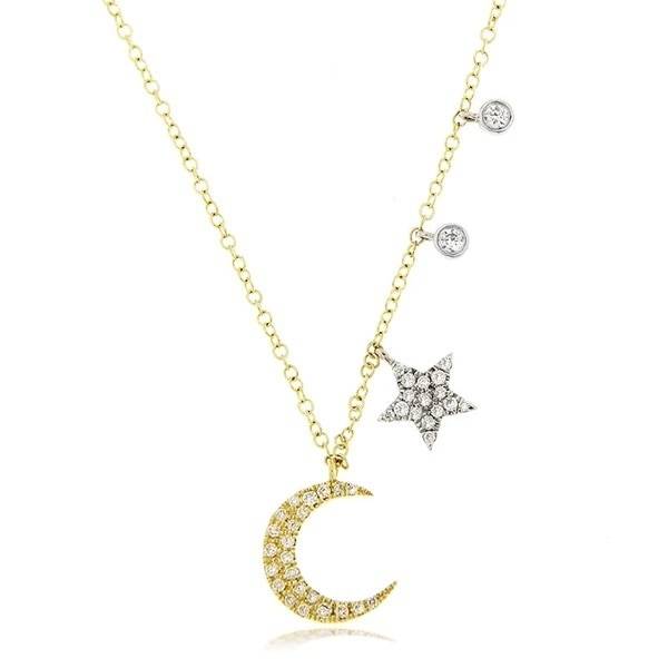Moon and Star Diamond Necklace by Meira T | Giving Tree Gallery