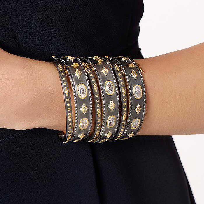 Freida Rothman Bangle Freida Rothman Signature Wide Hinge Bangle
