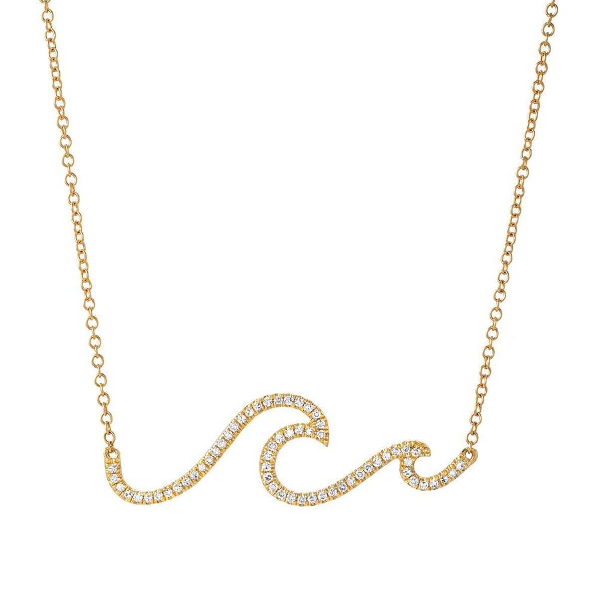 Wave Necklace in Yellow Gold by Liven and Co | The Giving Tree Gallery