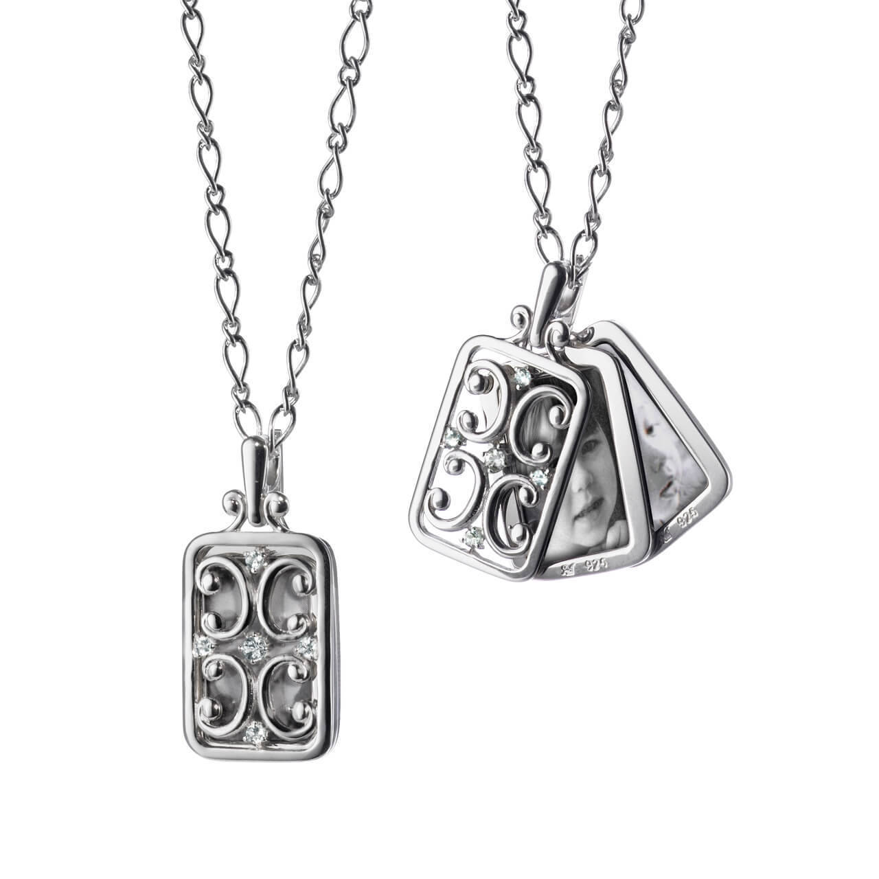 Rectangular Gate Locket Sapphires - Monica Rich Kosann
