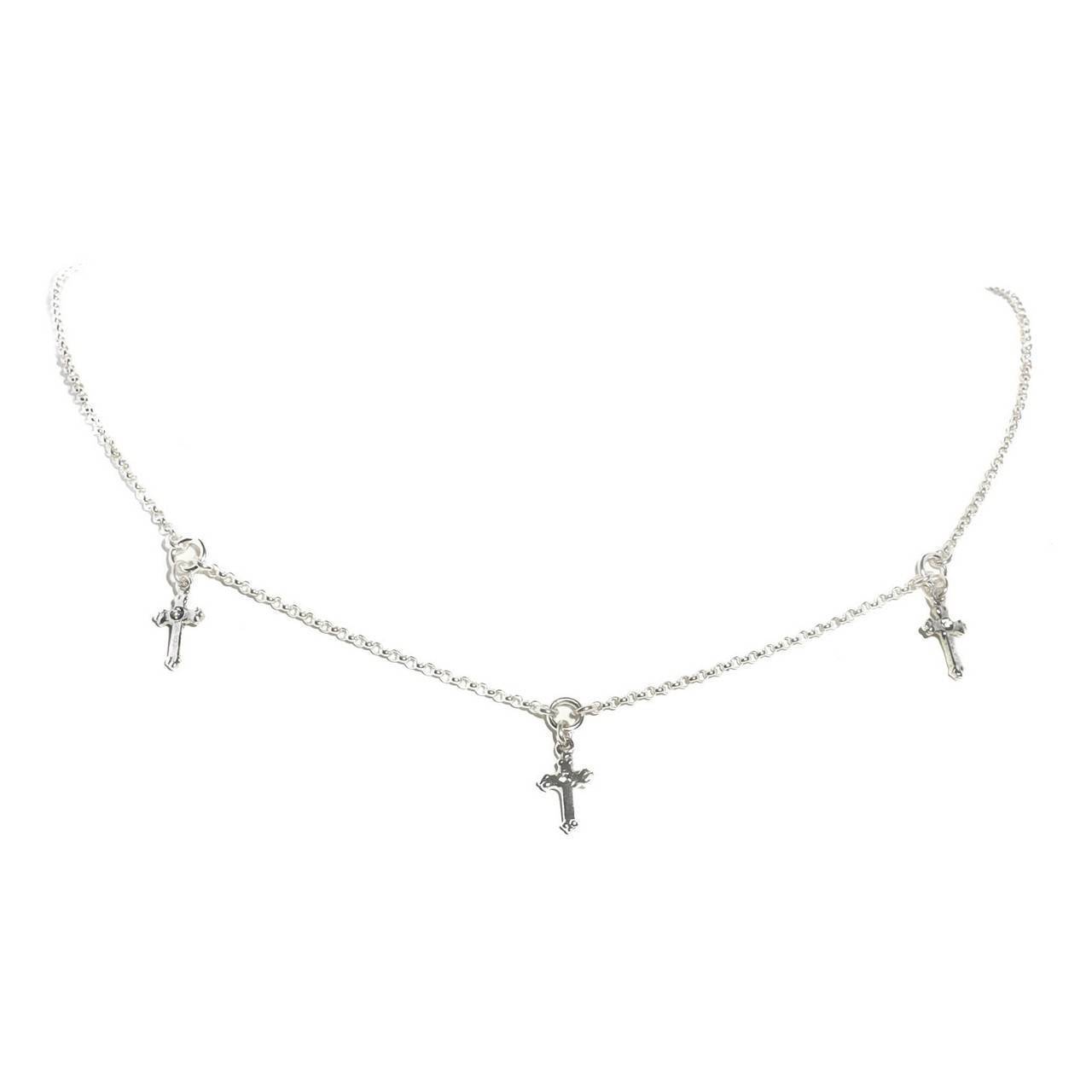 3 Cross Choker Silver by VSA Designs 