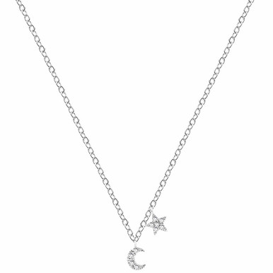 Gold Diamond Moon & Stars Medallion Necklace | Lisa Robin