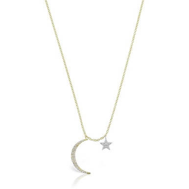Crescent Moon and Star Necklace by Meira T | Giving Tree Gallery