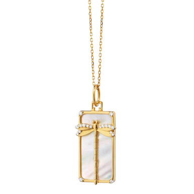 The Dragonfly Mother of Pearl Gold Medallion Monica Rich Kosann