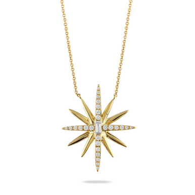 Celestia Diamond Starburst Pendant Necklace by Doron Poloma