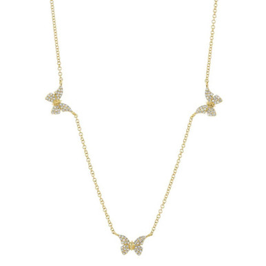Diamond Butterfly Necklace by Shy Creation