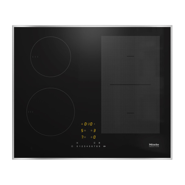 Miele KM7464FR 63cm 4 Zone Electric Hob - Black & Stainless Steel Main Image