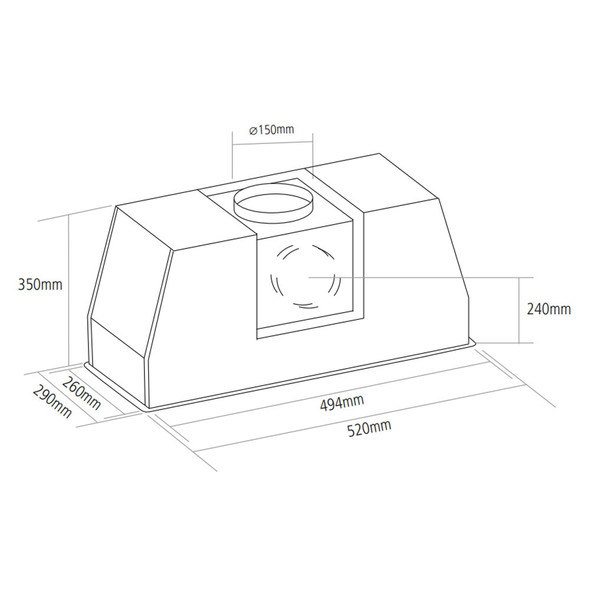 Caple TBU521 52cm Built In Cooker Hood