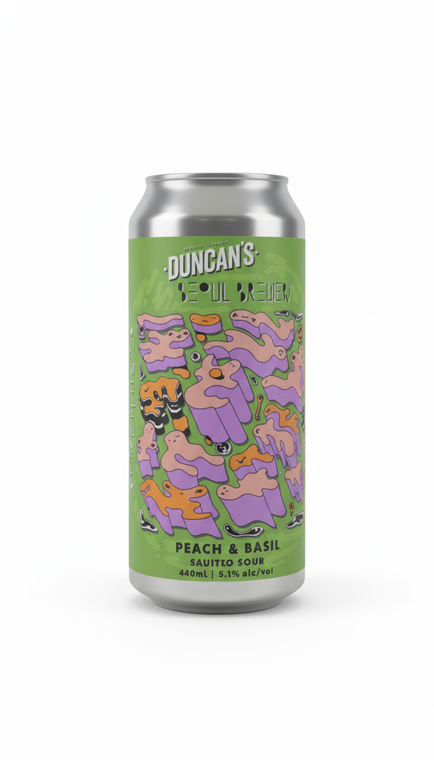 Duncan's Brewing x Seoul Brewery 'Peach & Basil Fruited Sour' 5.1% 440ml