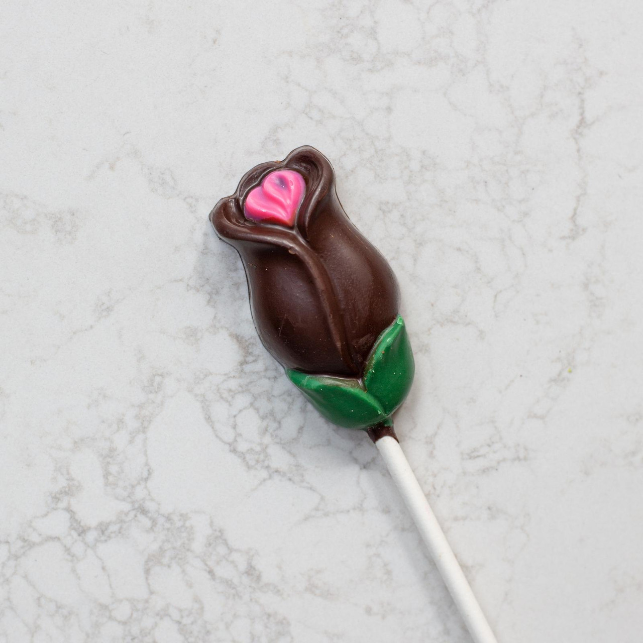 Dark chocolate rose pop