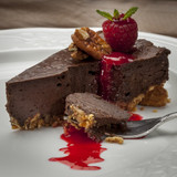 Chocolate cheesecake with pecan crust