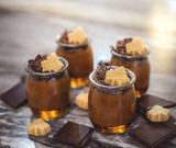 Spiced chocolate mousse on maple jelly