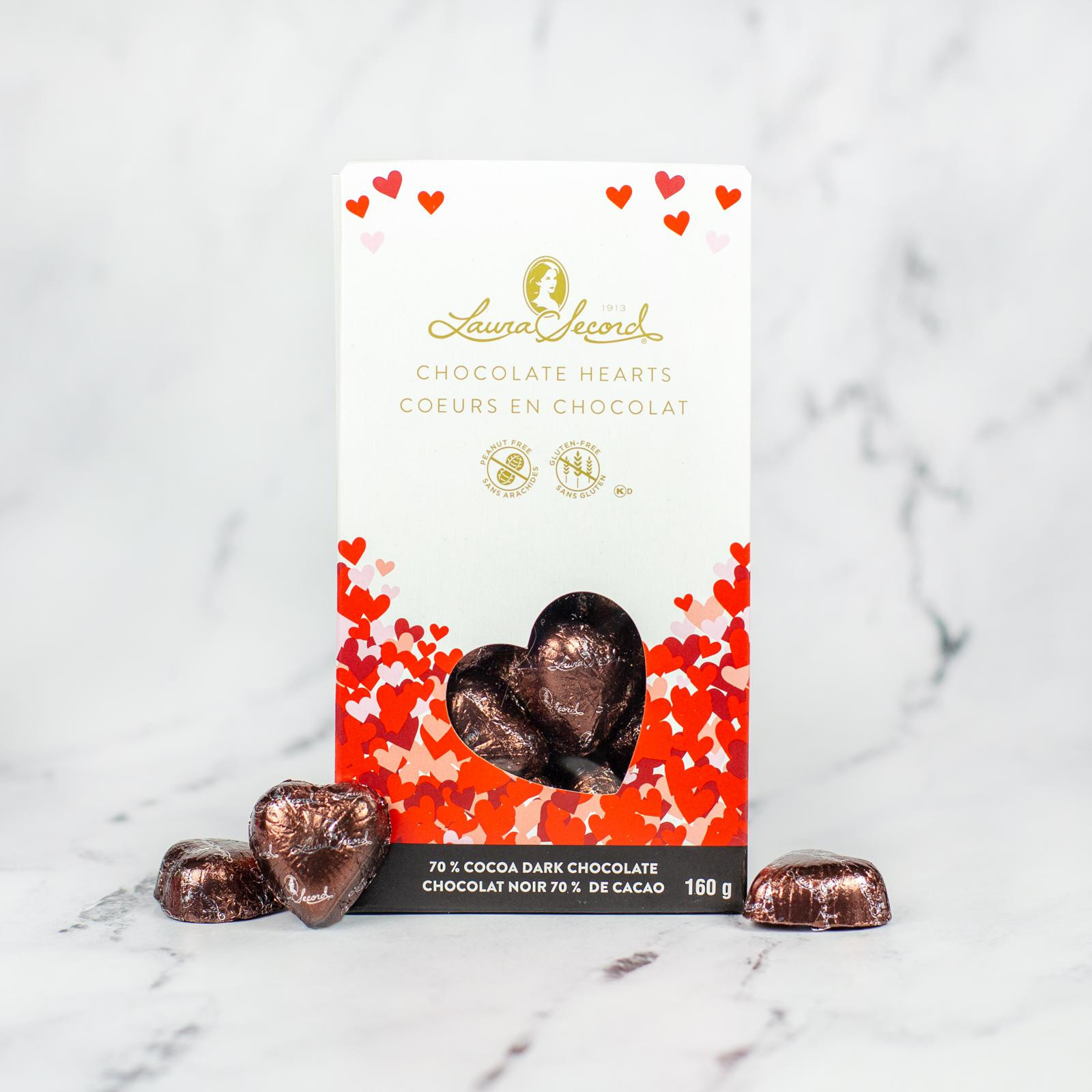 Dark Chocolate 70 % Heart Pouch 160 g [92327]