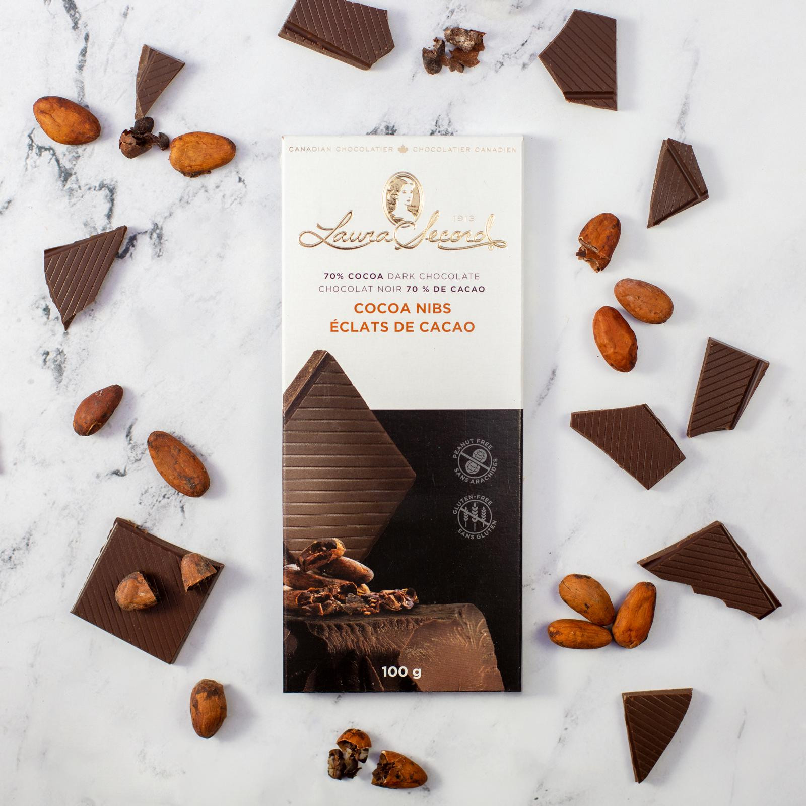 70 % Dark Chocolate Bar with Cocoa Nibs 100 g [87055]