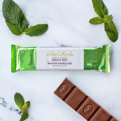 Milk chocolate bar- French mint 100 g