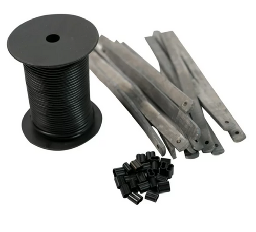 DECOY RIGGING KIT / 200' PVC DECOY LINE / (12) 4 OZ. STRAP WEIGHTS / 24 LINE CRIMPS