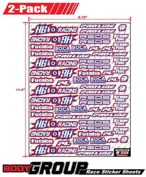 Race Sticker Sheets Body Group - 2 Pack
