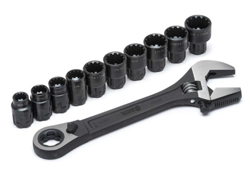 Sata 11pc X6 Pass Thru Adjustable Wrench Set - Black