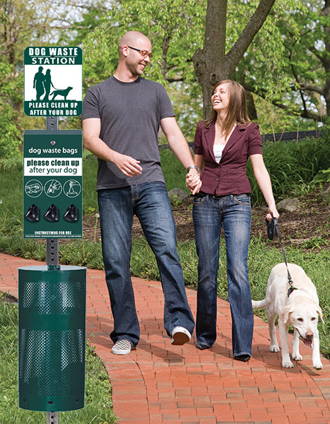 dog poop bag dispenser station with solar led light