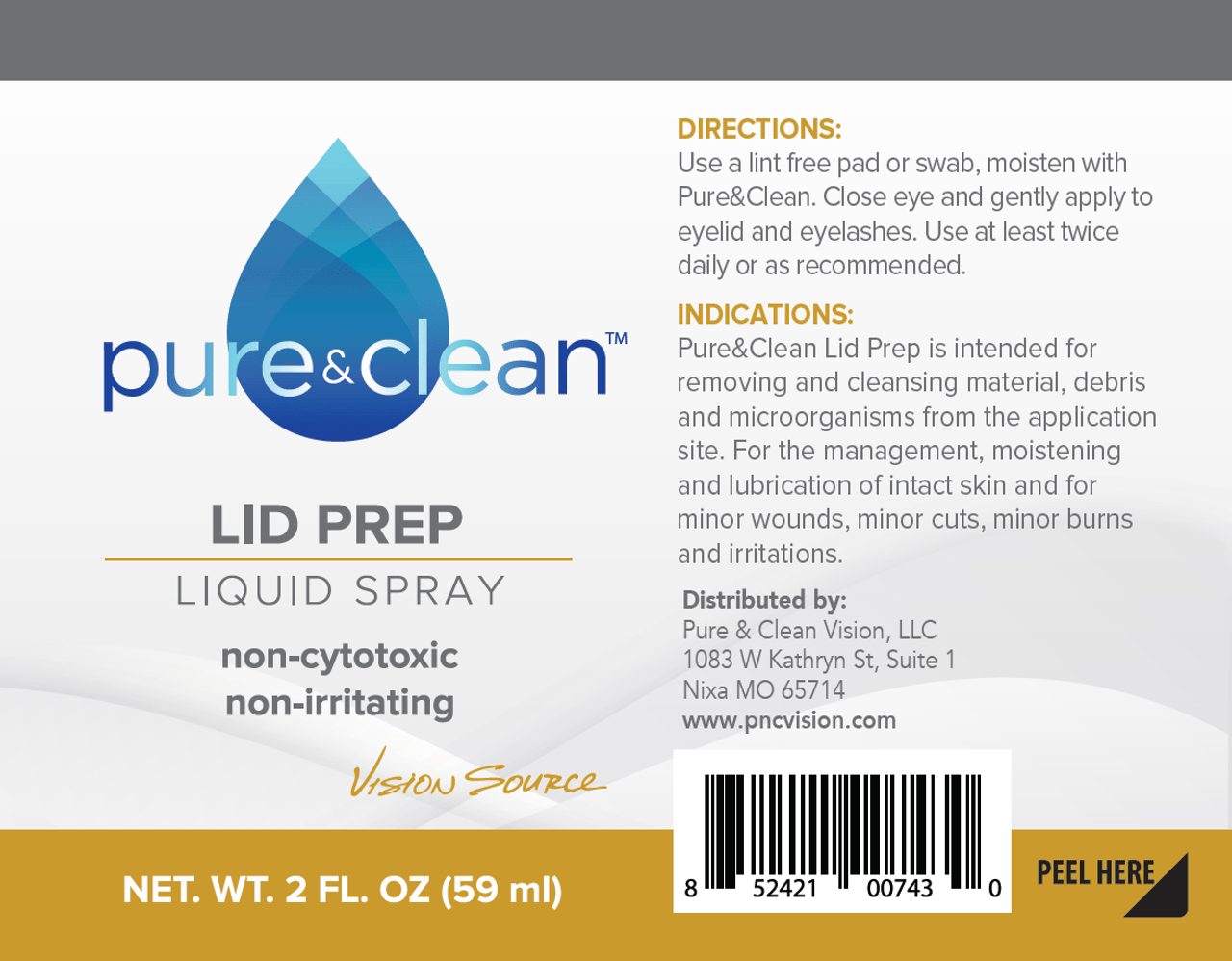 Lid Prep Liquid Spray - 2 ounce spray bottle size
100ppm HOCl
Front Label