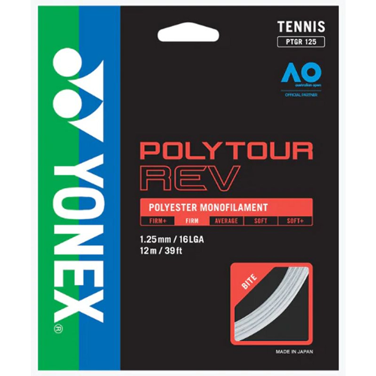 Yonex Poly Tour REV 16L is a highly durable polyester tennis string