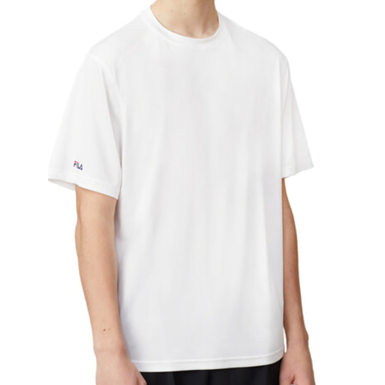 ■FILA■ Unisex Basic Performance T-ShirtFS2RSH2201UBLK 1100 Men's Tee Fila Crew Neck Short Stretch Poly Cotton