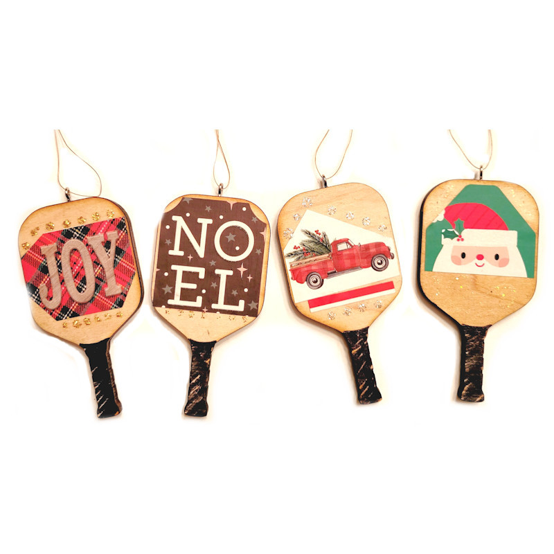 Wooden Pickleball Paddle Ornament