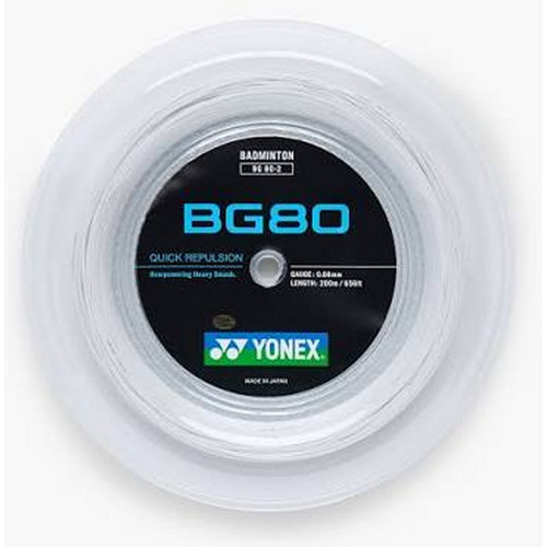 Yonex BG80 White Badminton String 200m REEL