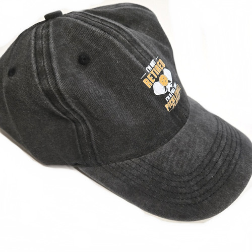 I'm Not Retired Pickleball Cap for Men, Washed Black