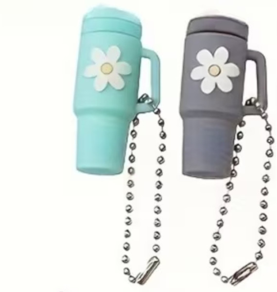 Mini Water Jug Keyring with Daisy Motif