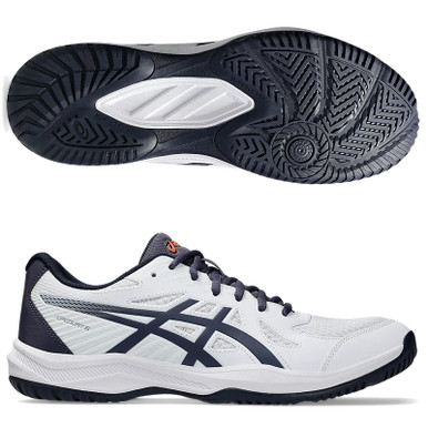 asics Upcourt 6 Men in White/Indigo, Bell Racquet Sports for