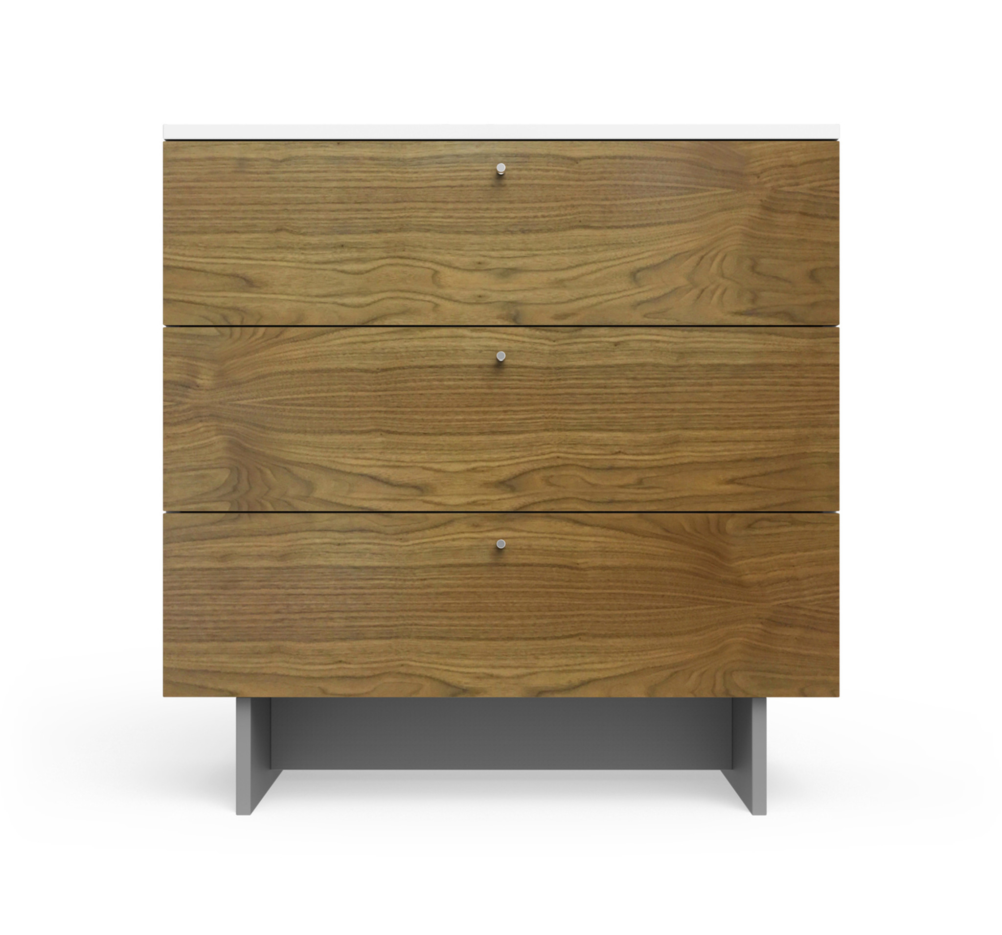 Modern 3 Drawer Dresser In White Or Walnut By Spot On Square