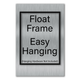 Floated back frame on aluminum print.