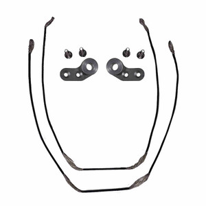 The Pulley & Cable Kit for Ravin comes with two custom pulleys, four titanium screws, and two cables. The Pulley & Cable Kit for Ravin comes with two custom pulleys, four titanium screws, and two cables.