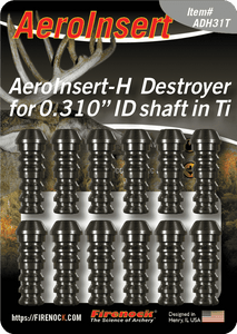 Destroyer AeroInsert-H for 0.315" ID Arrows (12) Destroyer AeroInsert-H for 0.315" ID Arrows (12)