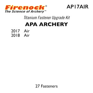 The Titanium Kit for this APA Archery bow includes 27 fasteners. The Titanium Kit for this APA Archery bow includes 27 fasteners.