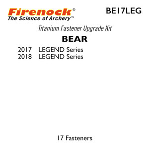 The Titanium Kit for this Bear bow includes 17 fasteners. The Titanium Kit for this Bear bow includes 17 fasteners.