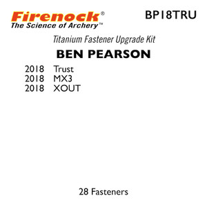 The Titanium Kit for this Ben Pearson bow includes 28 fasteners. The Titanium Kit for this Ben Pearson bow includes 28 fasteners.