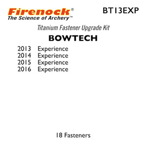 The Titanium Kit for this Bowtech bow includes 18 fasteners. The Titanium Kit for this Bowtech bow includes 18 fasteners.