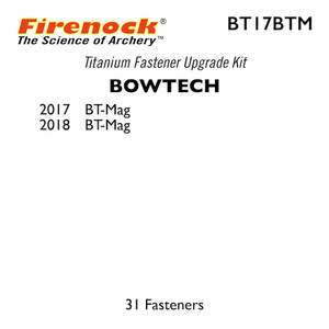 The Titanium Kit for this Bowtech bow includes 31 fasteners. The Titanium Kit for this Bowtech bow includes 31 fasteners.